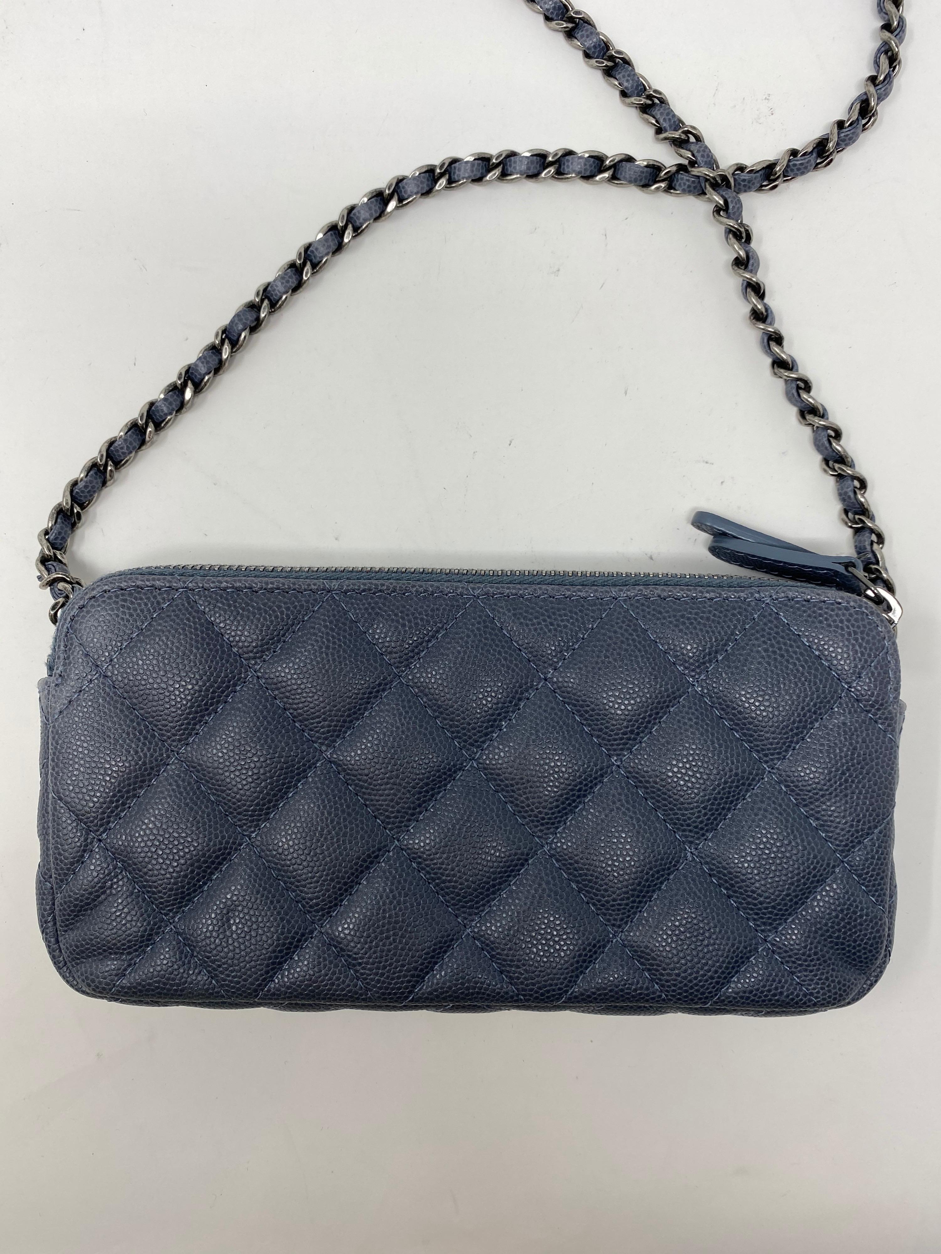 Chanel Grey Mini Crossbody Bag. Grey Caviar leather with siver hardware. Brand new condition. Guaranteed authentic. 