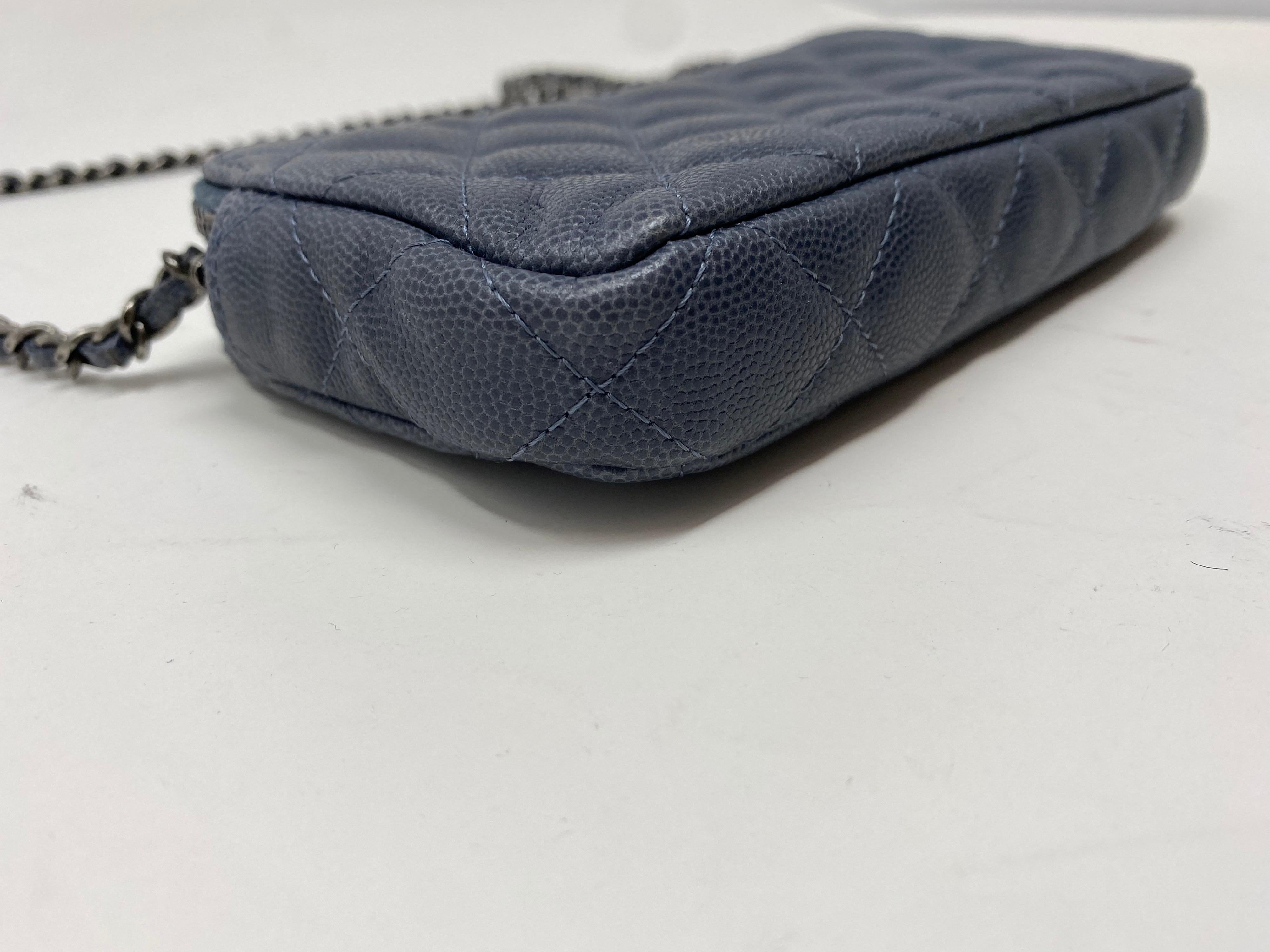 Purple Chanel Grey Mini Crossbody Bag 
