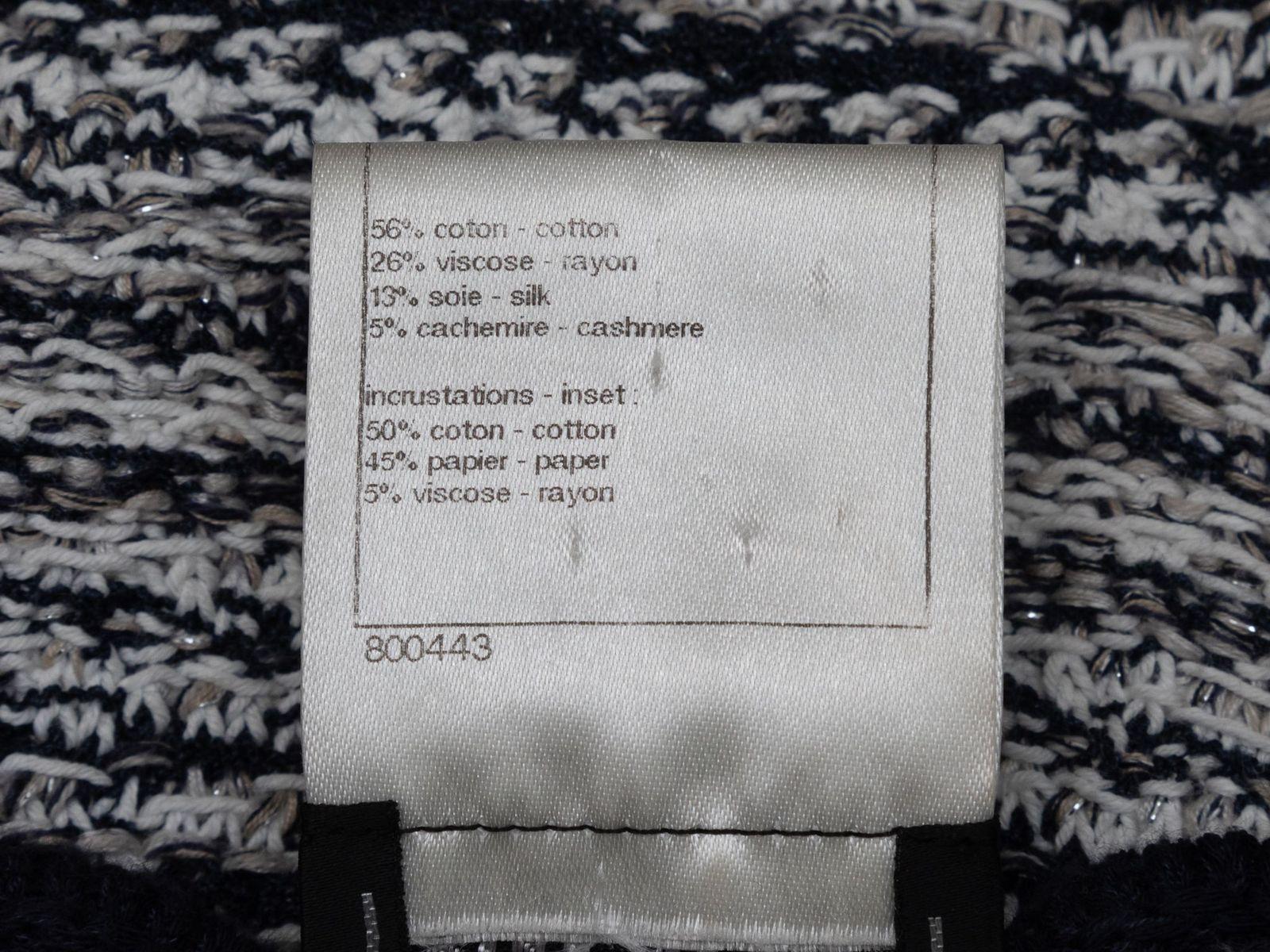 Chanel Chanel Grau & Marineblau gestricktes ärmelloses Kleid im Zustand „Gut“ in New York, NY