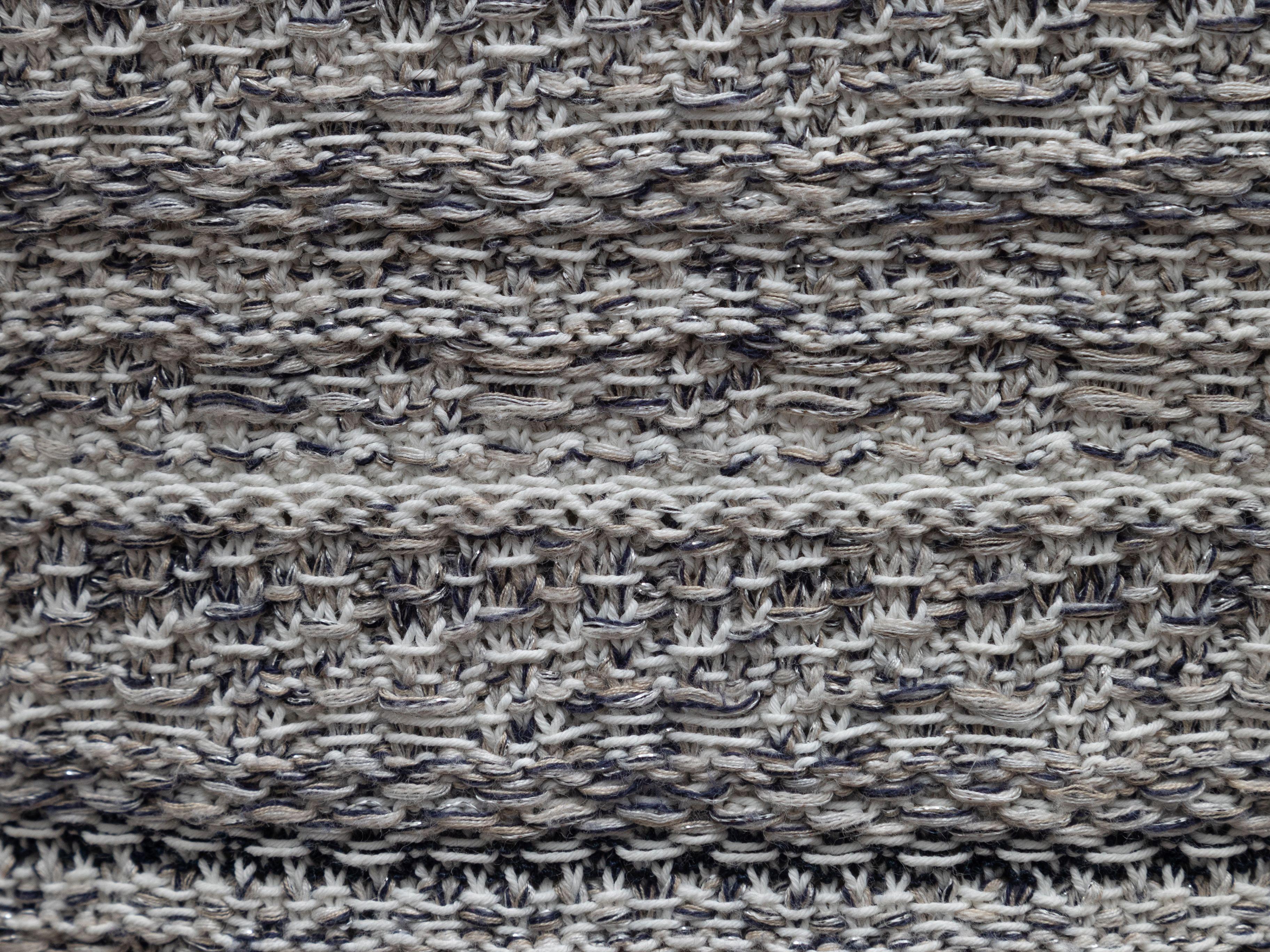 Chanel Chanel Grau & Marineblau gestricktes ärmelloses Kleid 5