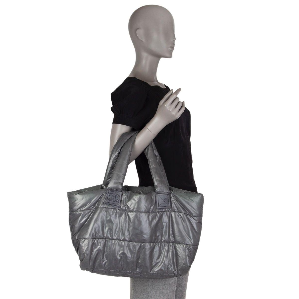 Chanel grey nylon COCO COCOON MEDIUM TOTE Shoulder Bag 6
