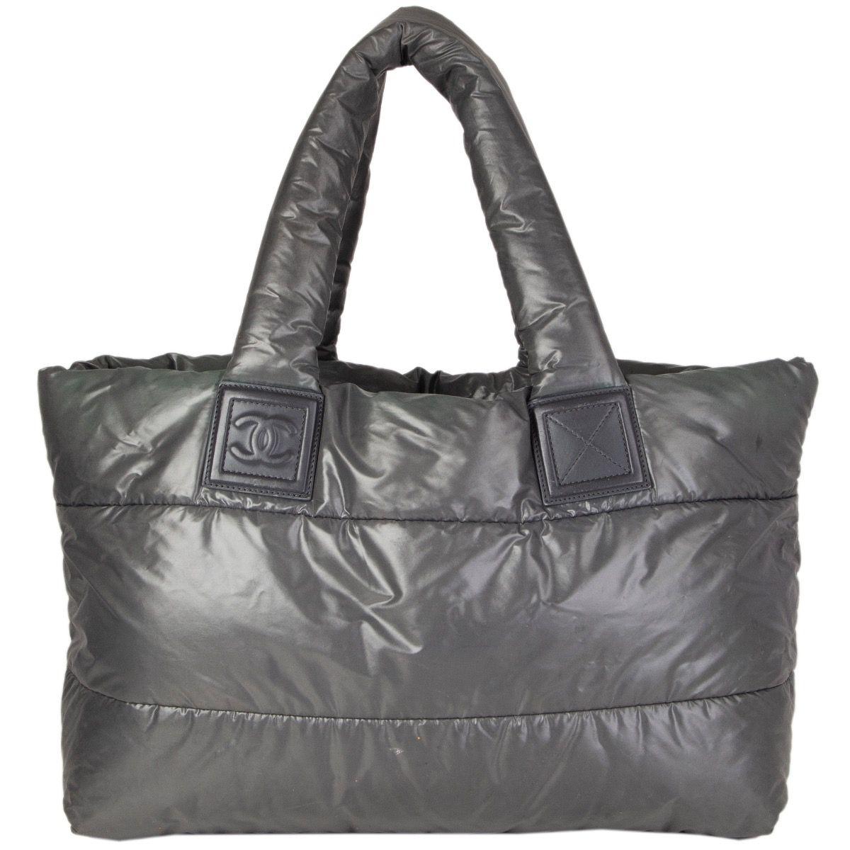 Gray Chanel grey nylon COCO COCOON MEDIUM TOTE Shoulder Bag