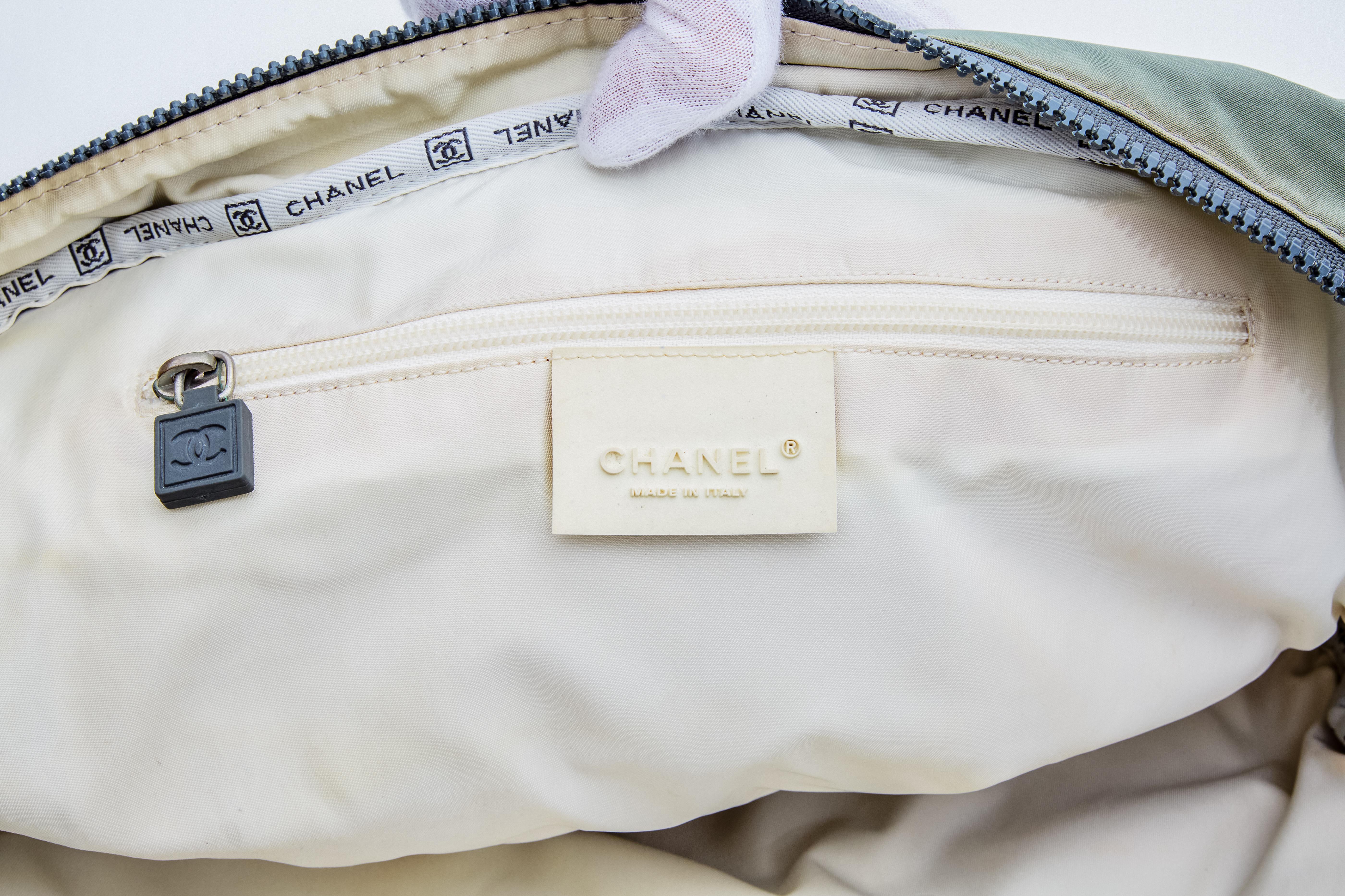 Women's or Men's Chanel Grey Nylon Sports Logo CC Boston Duffle Bag