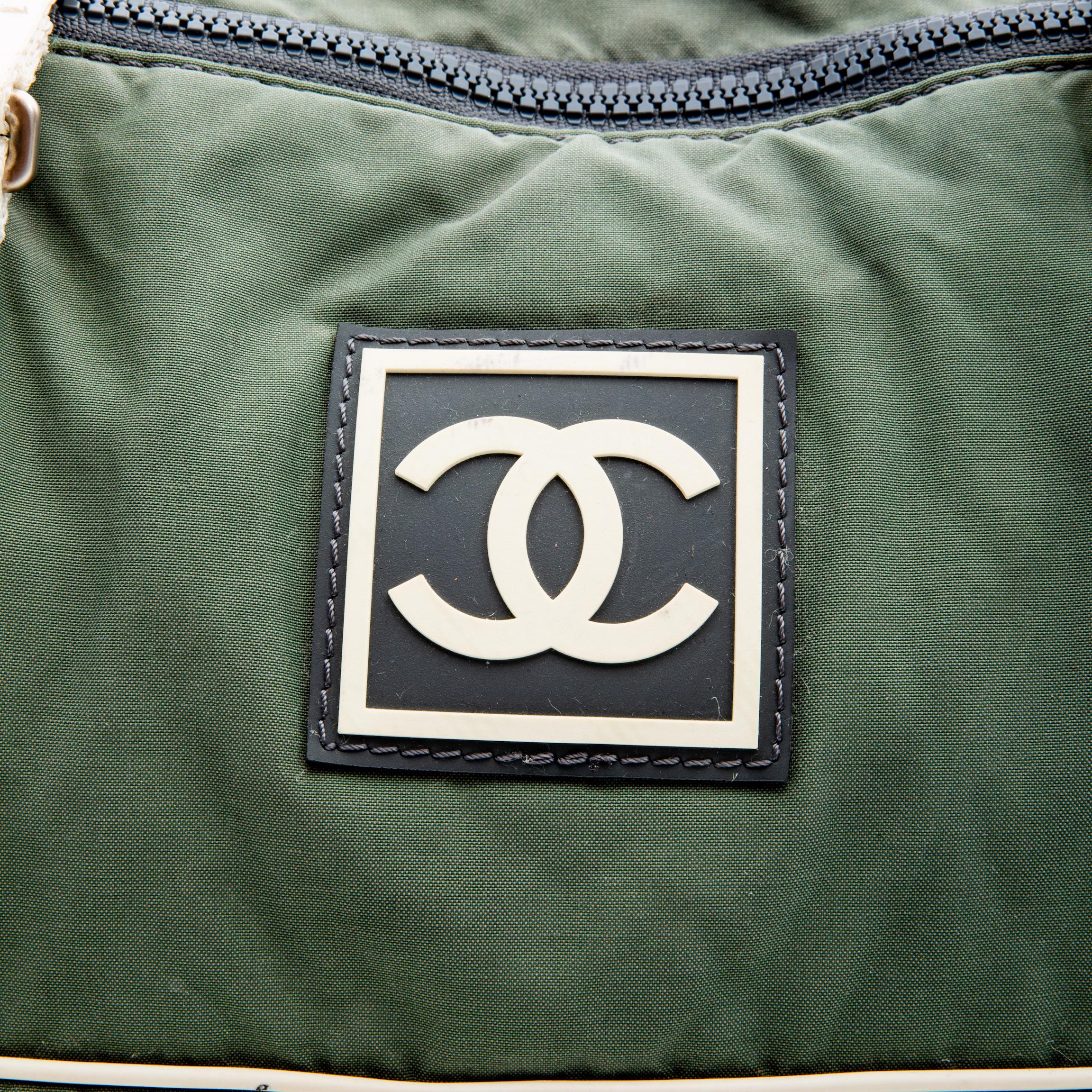 Chanel Grey Nylon Sports Logo CC Boston Duffle Bag 1