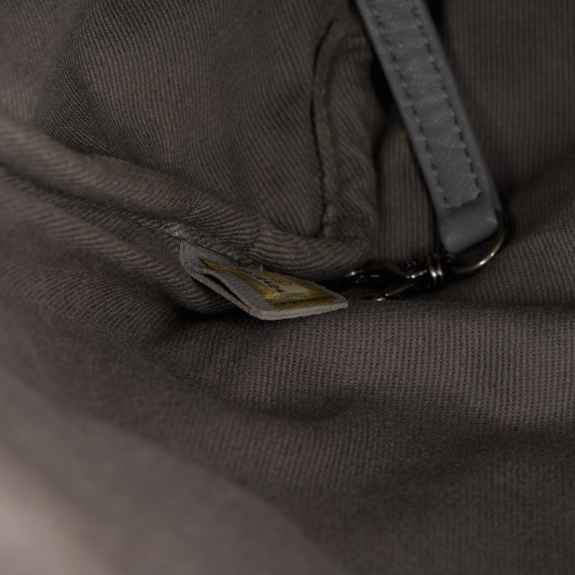 Brown CHANEL Grey Painted Canvas Medium Graffiti Backpack