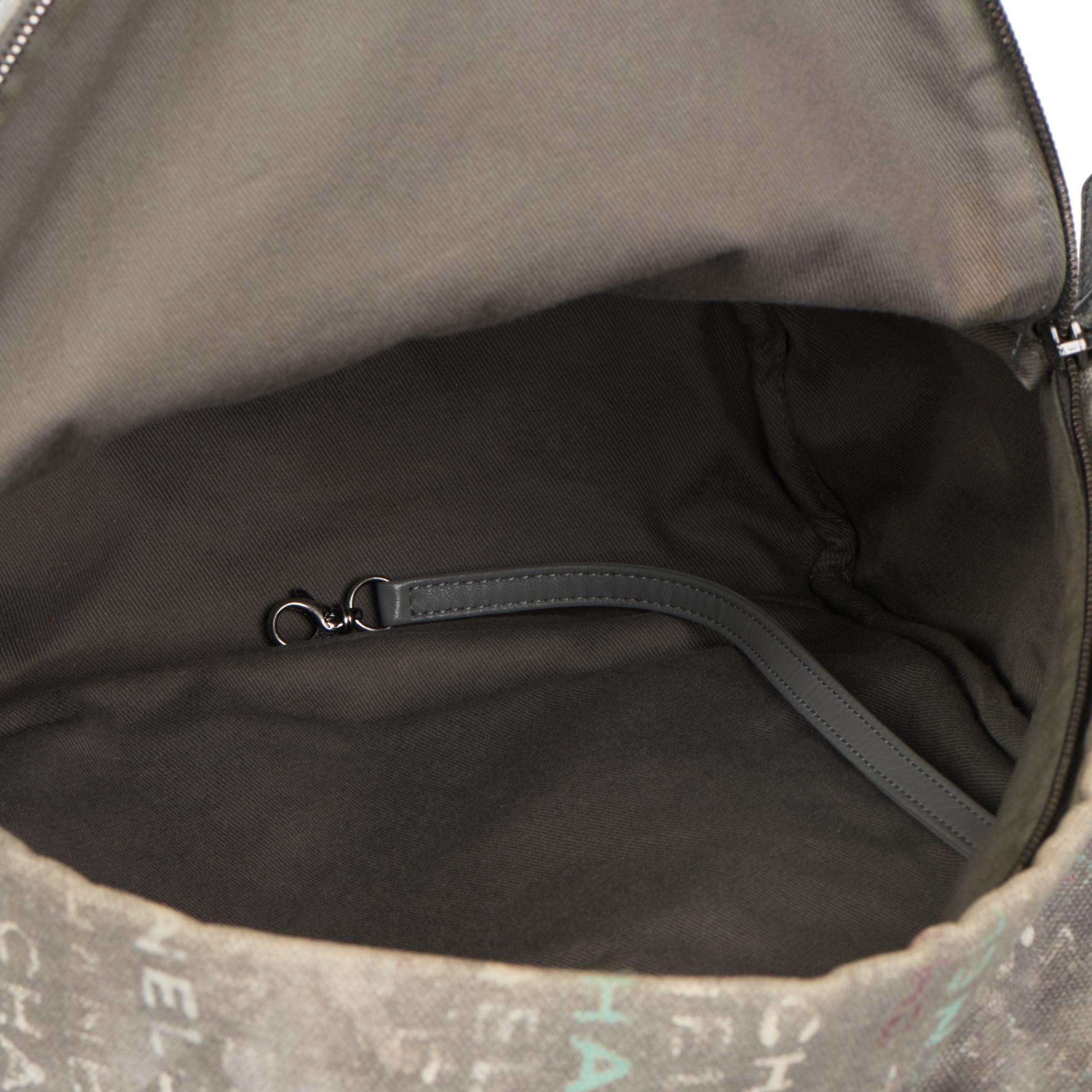 CHANEL Grey Painted Canvas Medium Graffiti Backpack In Excellent Condition In Bishop's Stortford, Hertfordshire