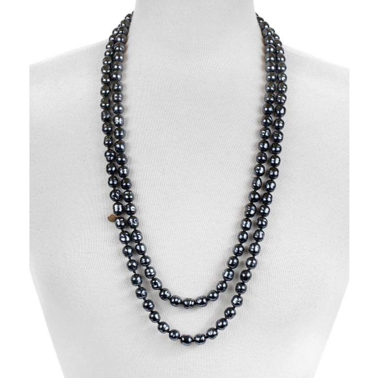 Chanel Grey Pearl Necklace