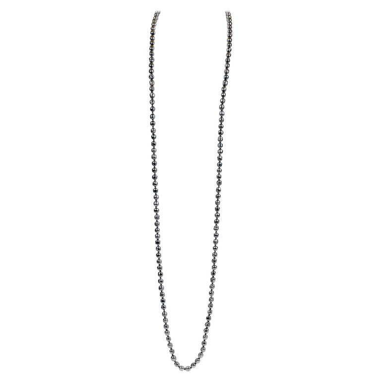 Chanel Grey Pearl Necklace
