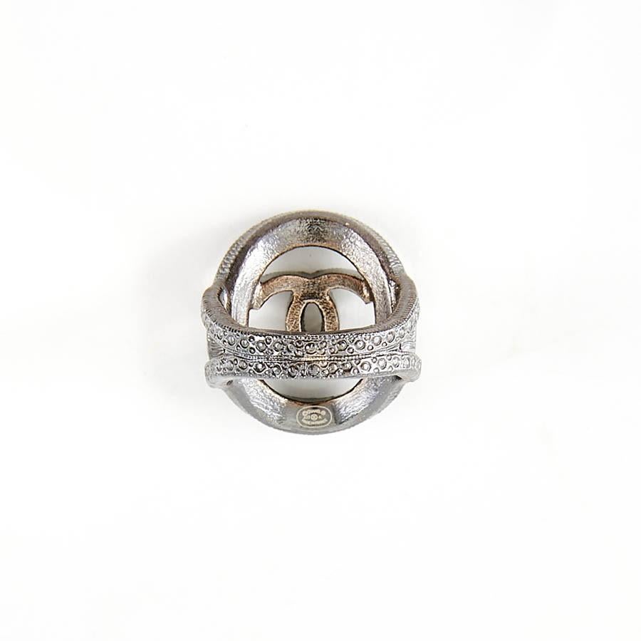 Women's Chanel Grey Pearls Embellished CC  Ring. 