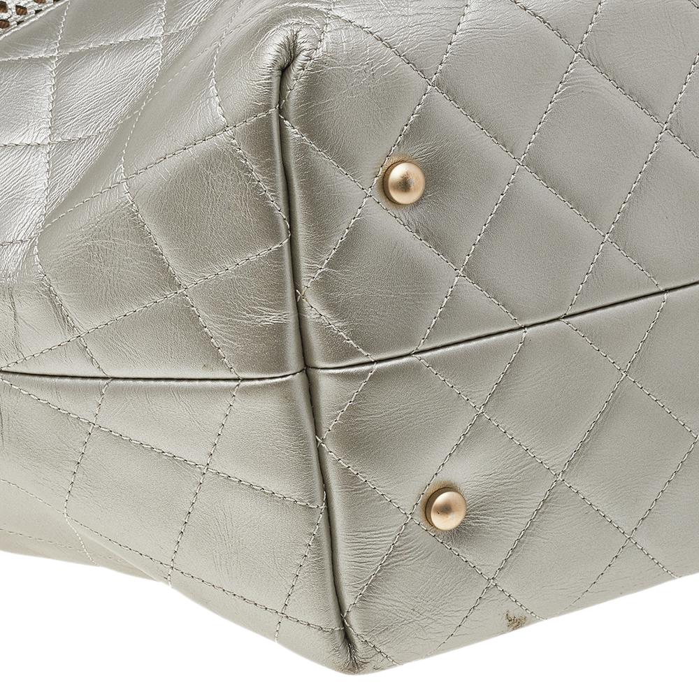 Chanel Grey Perforated Leather Up In The Air Tote 2