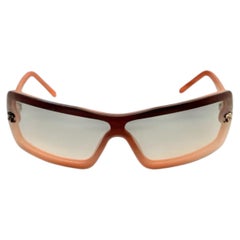 Chanel grey/pink tined lenses baby pink rectangle sunglasses