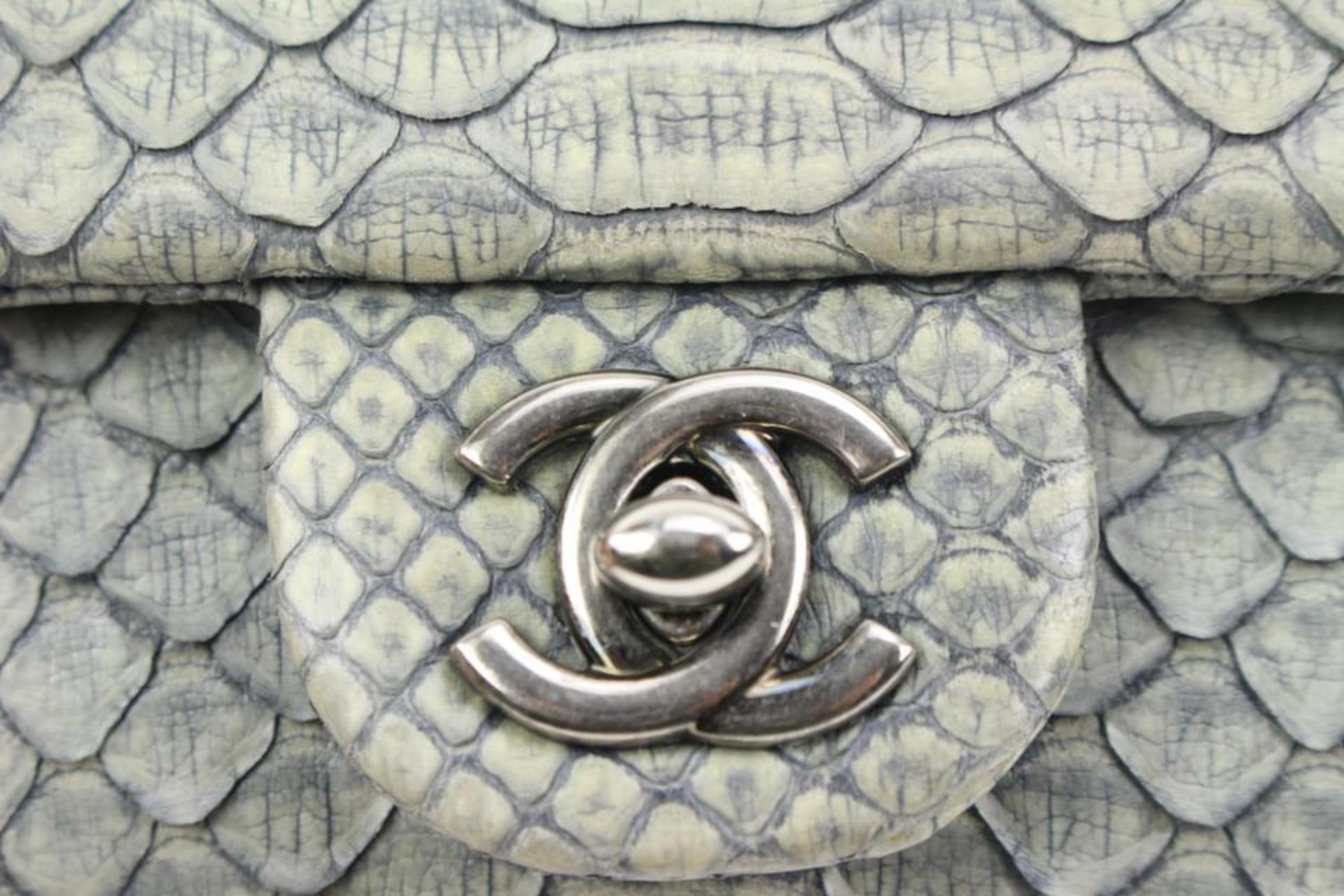 Chanel Grey Python Extra Mini Flassic Flap Crossbody Bag 41ck59 4