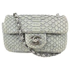 Chanel Grey Python Extra Mini Flassic Flap Crossbody Bag 41ck59