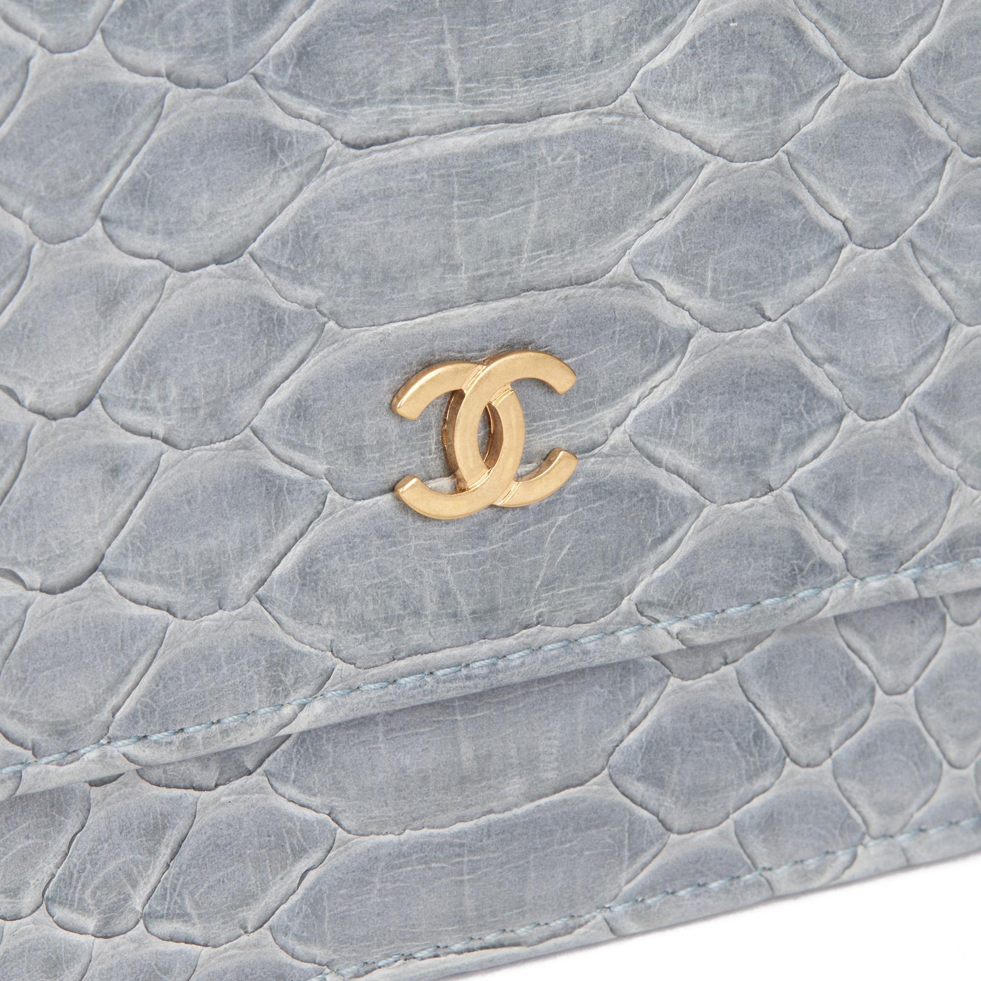 Women's CHANEL Grey Python Leather Wallet-on-Chain WOC