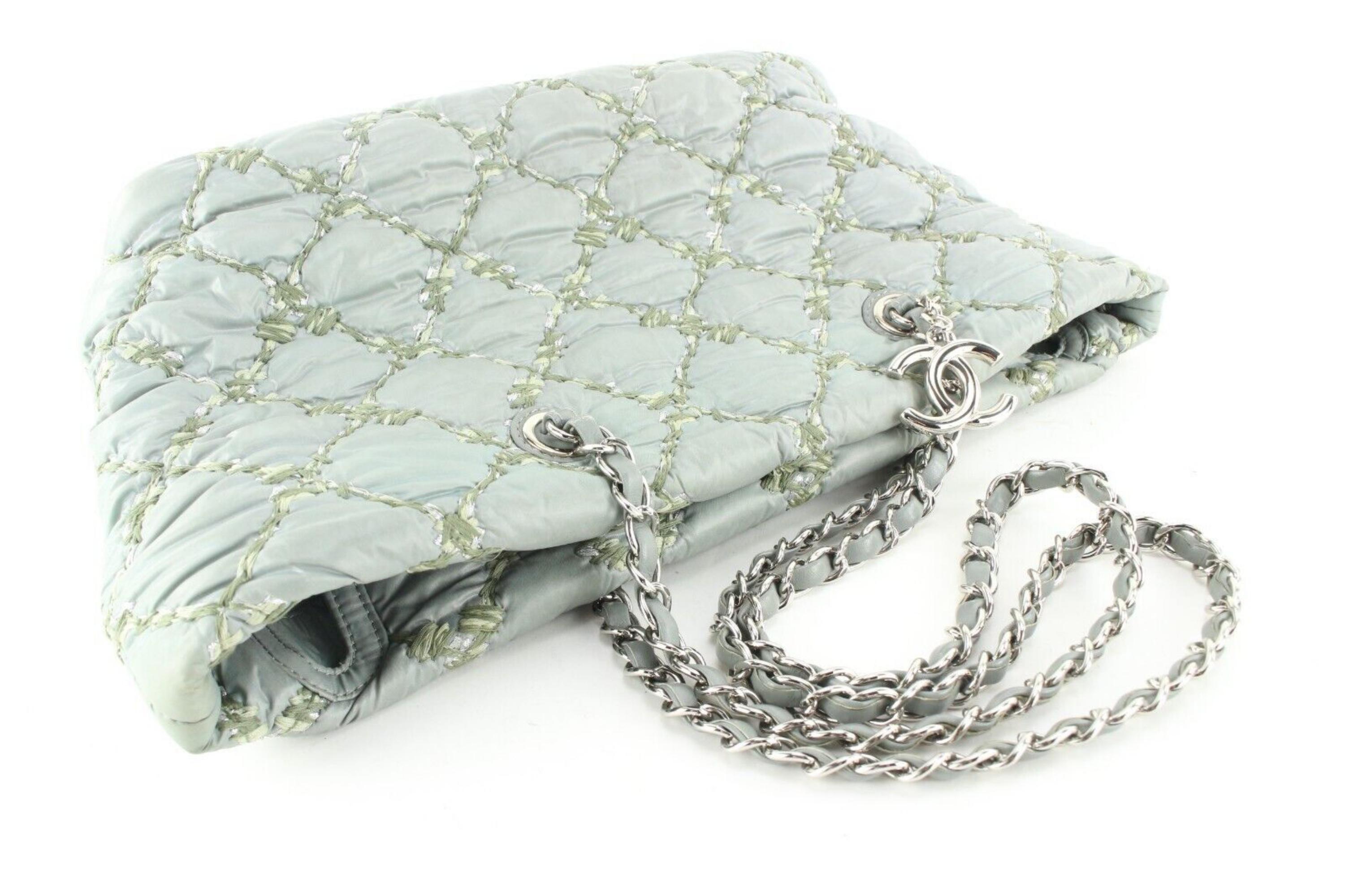 Chanel Grey Quilted Byzance Tweed on Stitch Chain Tote SHW 3C0424 5