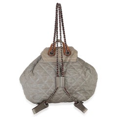 Chanel Grey Quilted Calfskin In The Mix Backpack