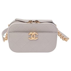 Chanel Grey Quilted Caviar Leather CC Belt Bag