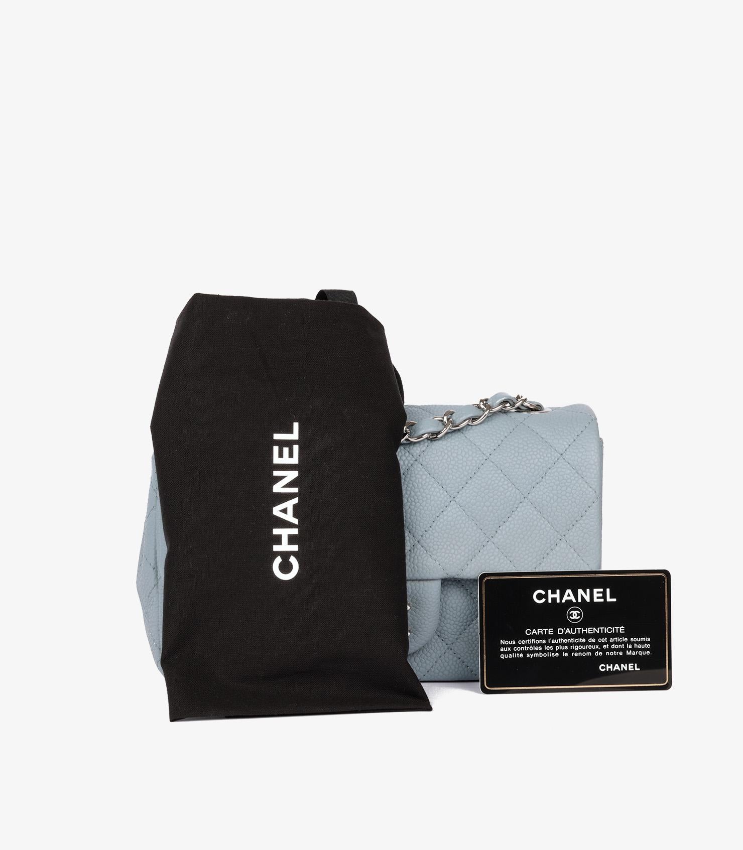 Chanel Grey Quilted Caviar Leather Rectangular Mini Flap Bag 6