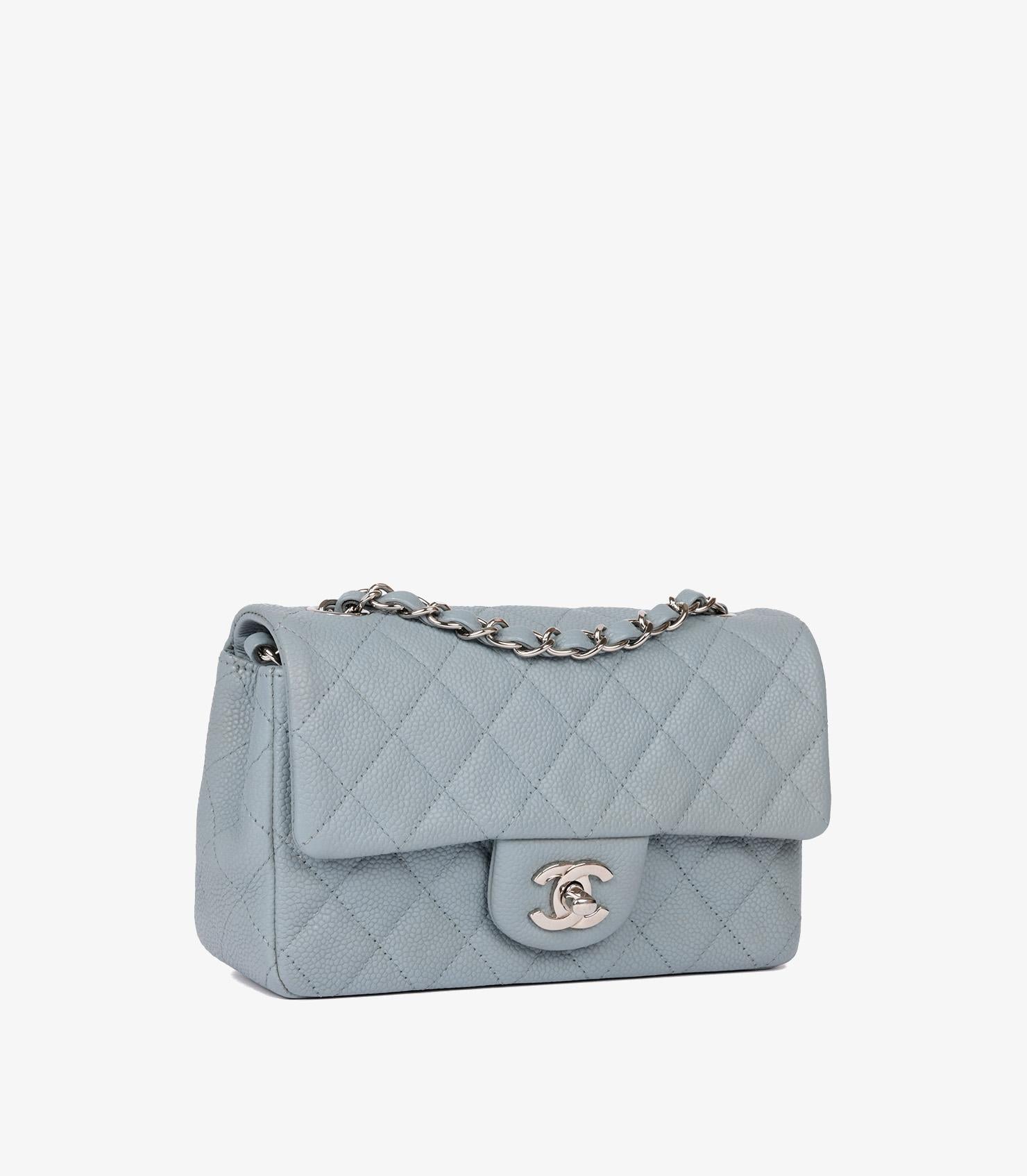 Gray Chanel Grey Quilted Caviar Leather Rectangular Mini Flap Bag