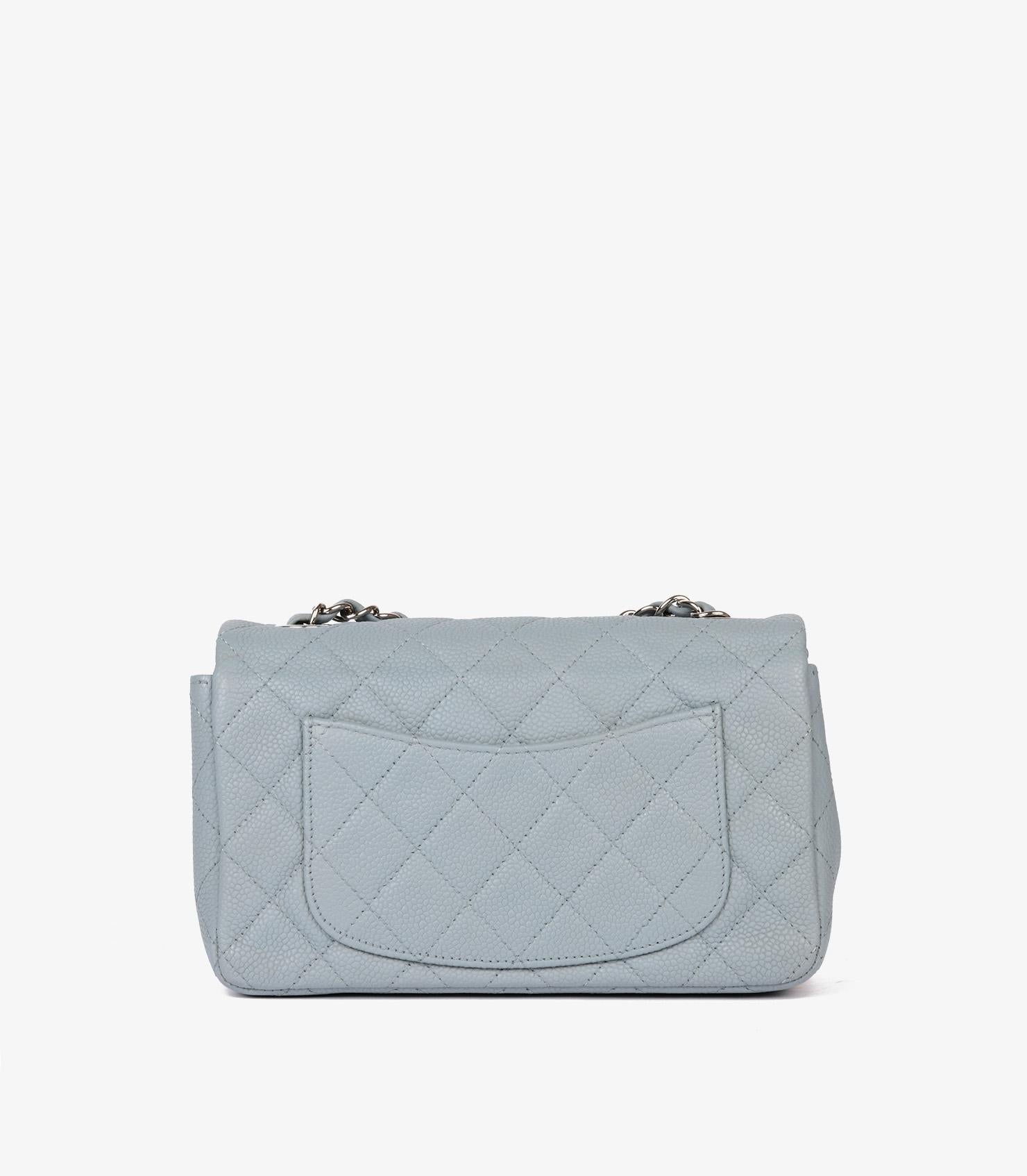 Chanel Grey Quilted Caviar Leather Rectangular Mini Flap Bag 1