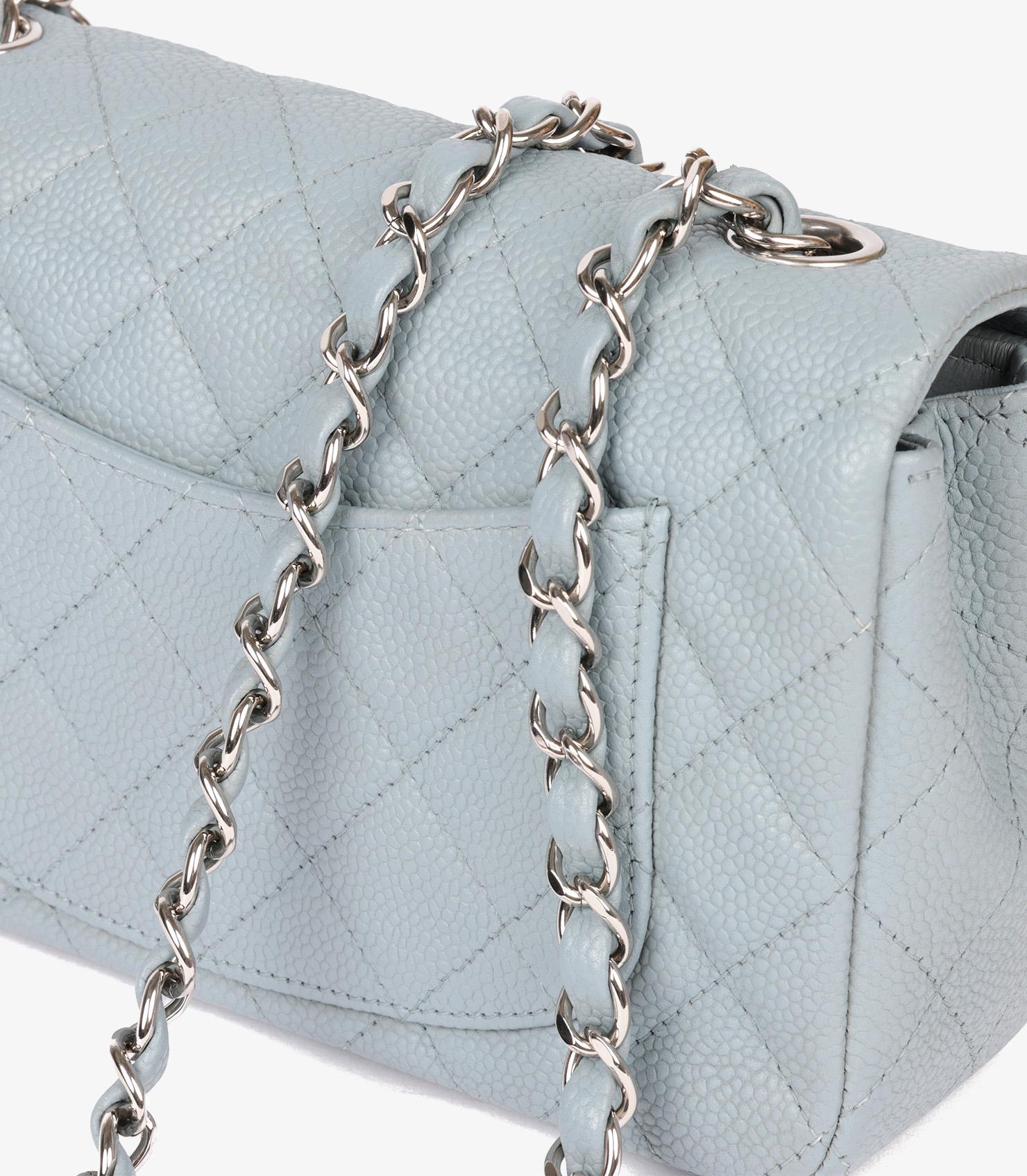 Chanel Grey Quilted Caviar Leather Rectangular Mini Flap Bag 2