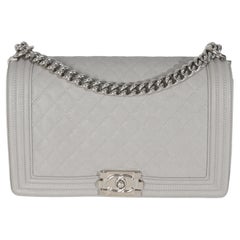 Chanel Grigio Caviale Trapuntato Nuova Borsa Media Ragazzo