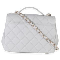Chanel Grey Quilted Caviar Small Business Affinity Flap Bag
