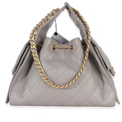 Chanel Gris Caviar Matelassé Petit Chanel 25 Hobo