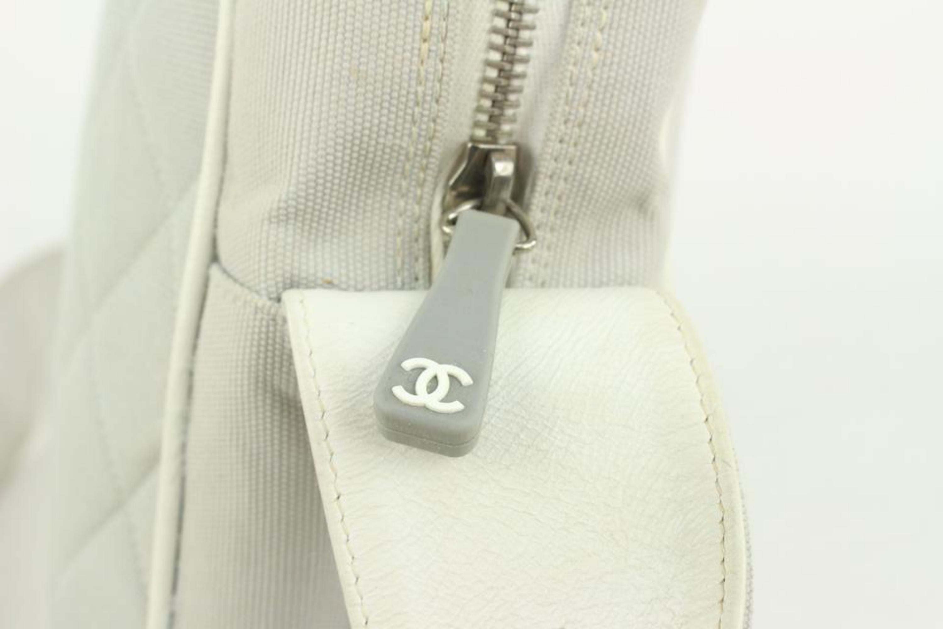 Gray Chanel Grey Quilted CC Sports Logo Shoulder Bag 6CC1015 For Sale