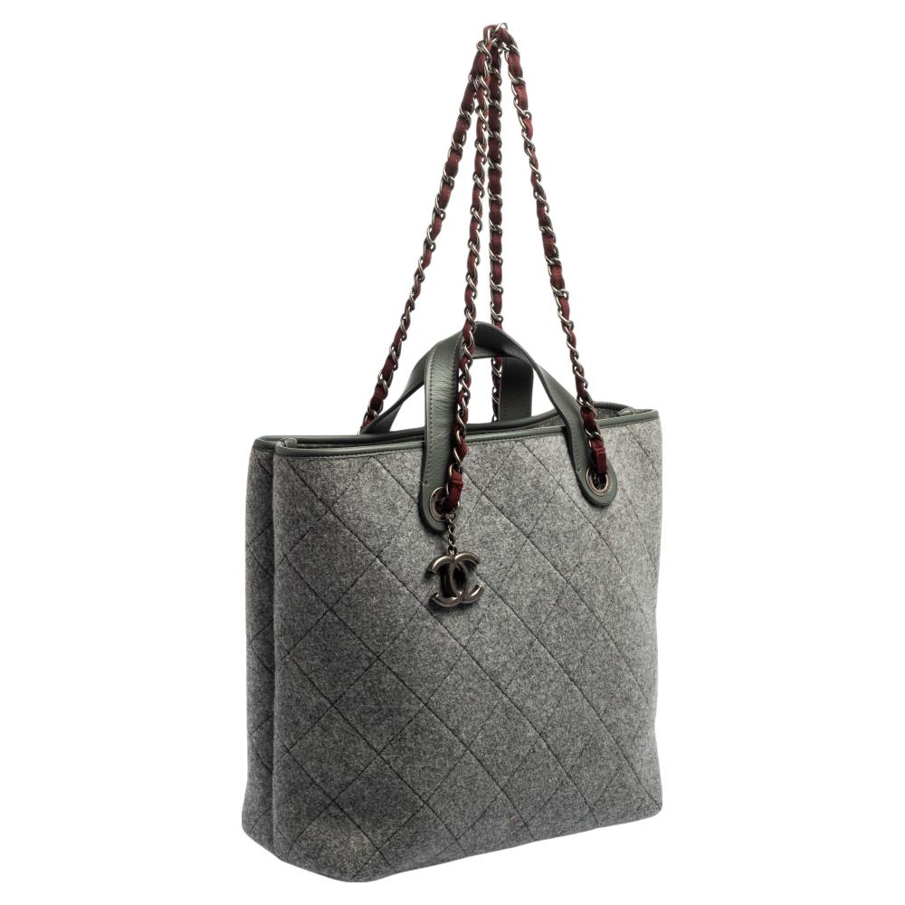 chanel grey tote