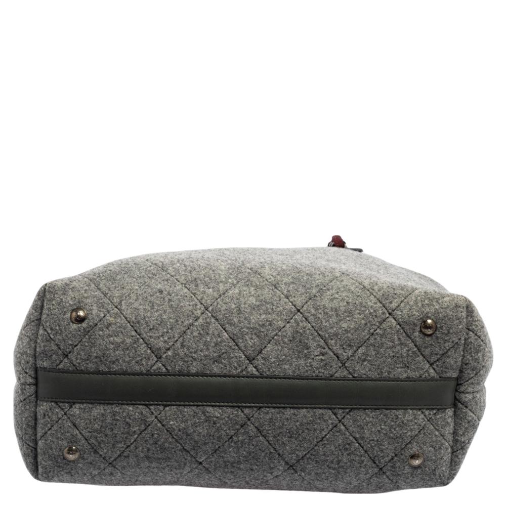 Chanel Grey Quilted Felt Pop Shopping Tote 1