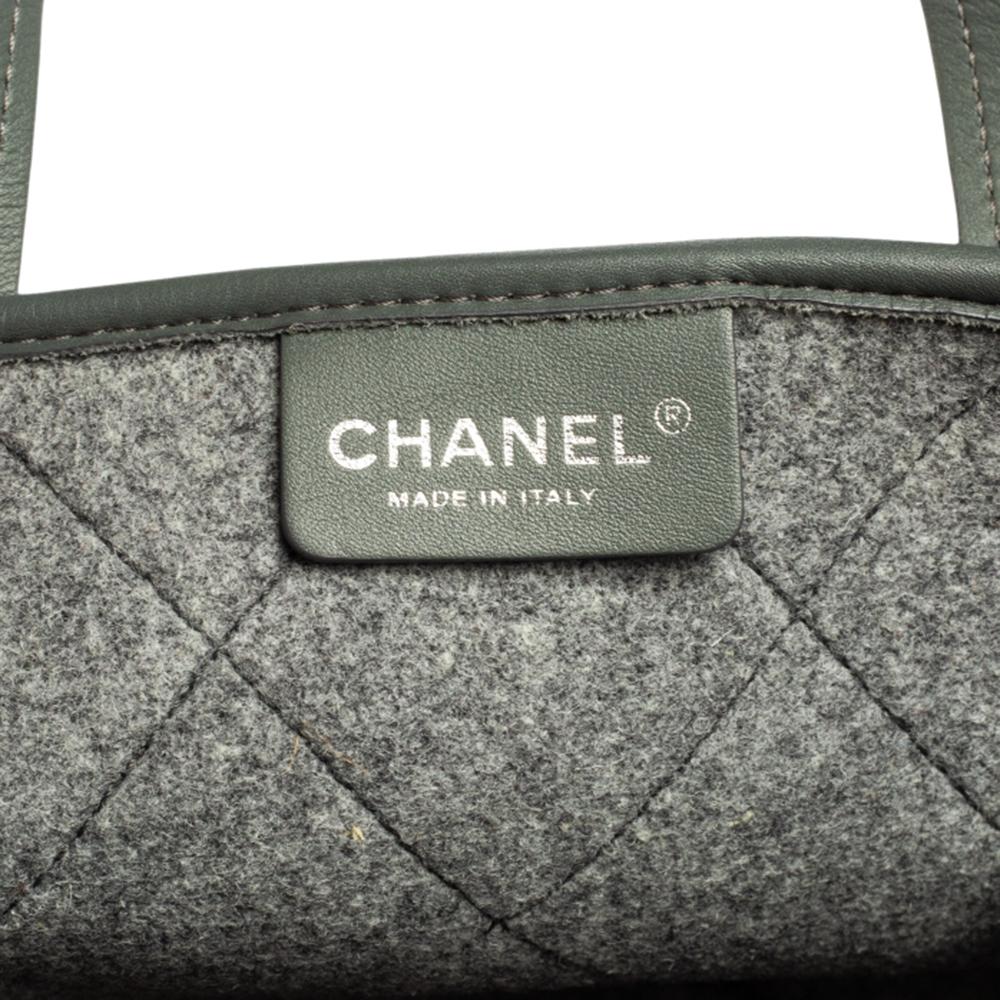 Chanel Grey Quilted Felt Pop Shopping Tote 2