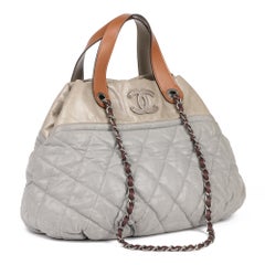 Chanel Grey Quilted Iridescent Calfskin Large In-The-Mix