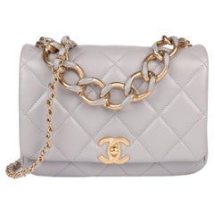 Chanel Mini Grey - 21 For Sale on 1stDibs