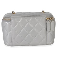 Chanel Grey Quilted Lambskin Small Pearl Crush Vanity Case