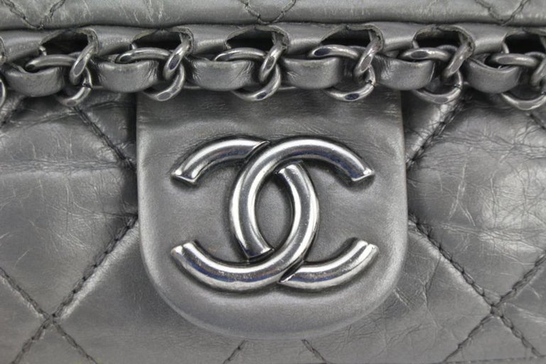 Chanel Grey Quilted Leather Chain Around Flap Bag 1122c4