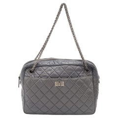 Chanel Grey Quilted Leather Large Reissue Camera Case Bag