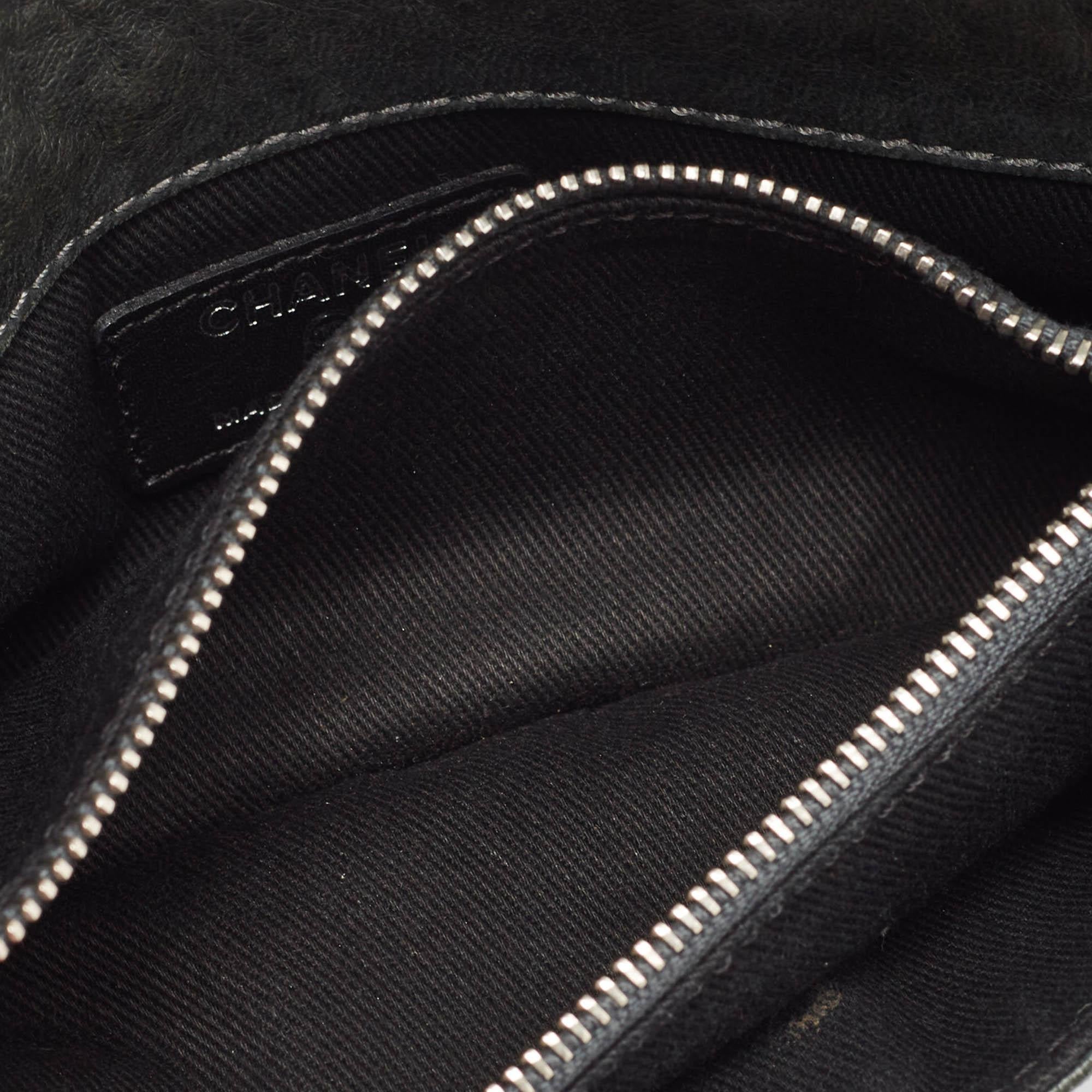 Chanel Grey Quilted Leather Mademoiselle Flap Clutch 3