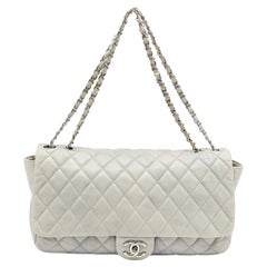 Chanel Grey Quilted Leather Maxi Classic Flap Bag