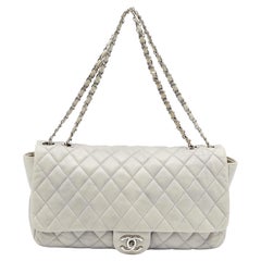 Chanel Grey Quilted Leather Maxi Classic Flap Bag