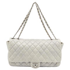 Chanel Grey Quilted Leather Maxi Classic Flap Bag