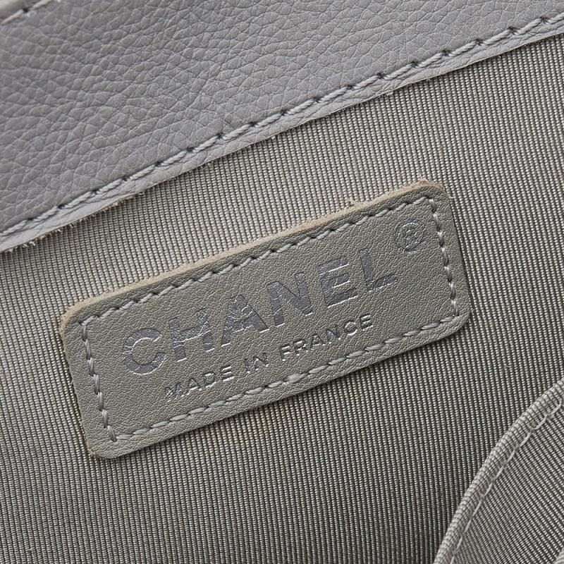 Chanel Grey Quilted Leather Medium Reverso Boy Bag 3