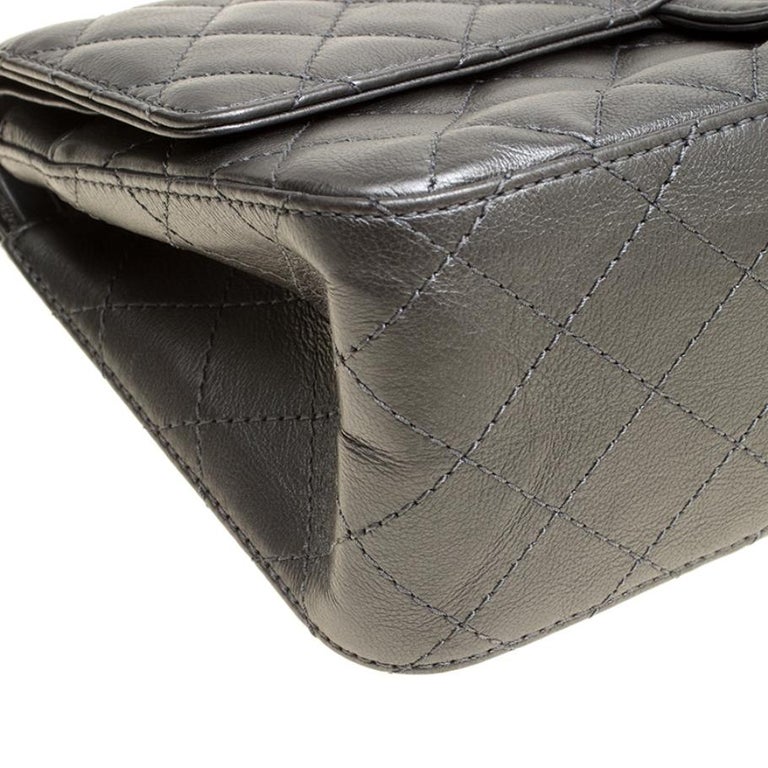 Chanel Grey Quilted Leather Reissue 2.55 Classic 226 Flap Bag For Sale ...