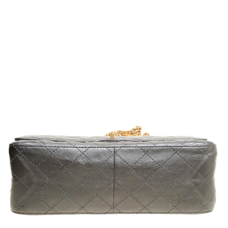 Chanel Grey Quilted Leather Reissue 2.55 Classic 226 Flap Bag 2