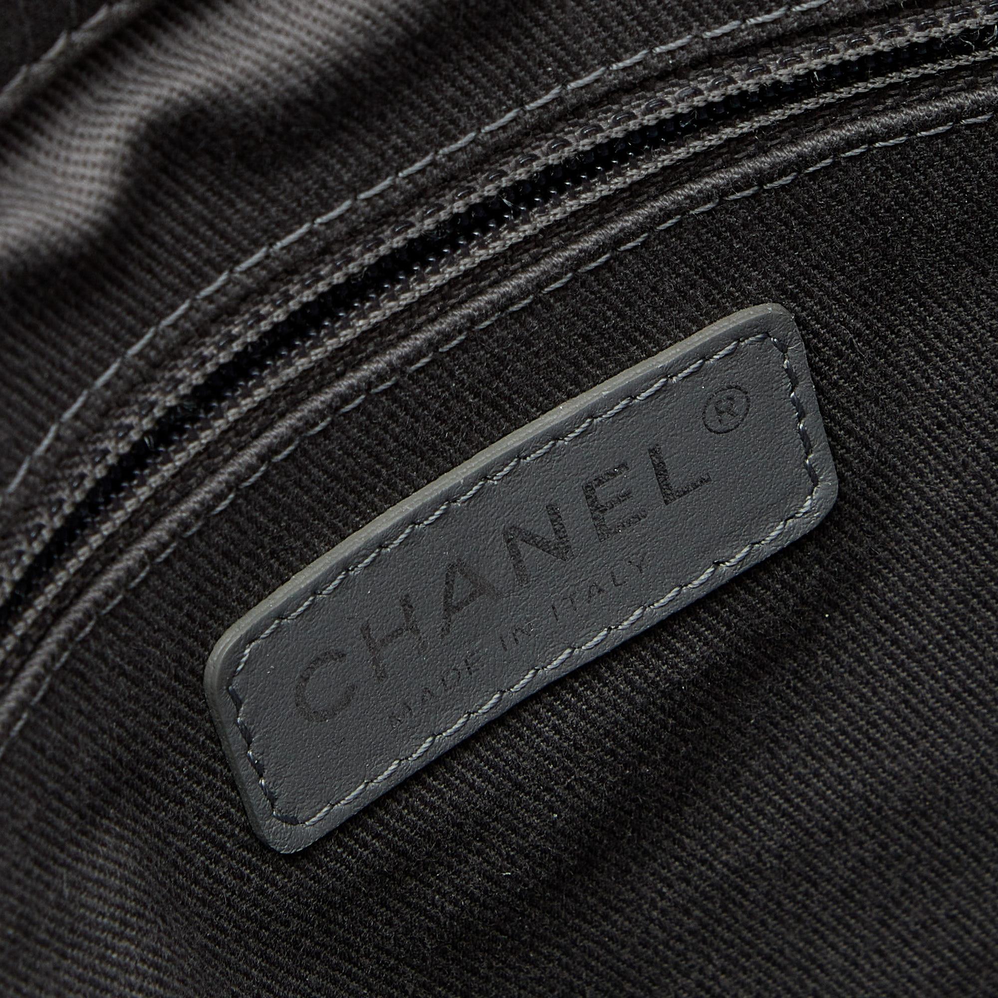 Chanel Grey Quilted Leather Shoulder Bag 4