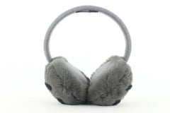 Chanel Grey Rabbit Fur Ear Muffs Head Band 206cas55