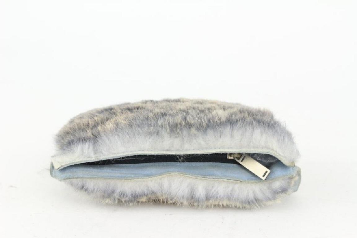 Chanel Grey Rabbit Lapin Fur Pochette 1014c21 For Sale 5