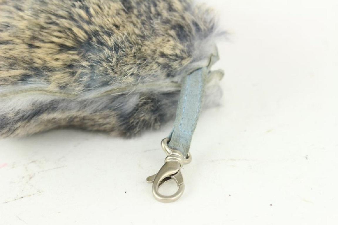 Chanel Grey Rabbit Lapin Fur Pochette 1014c21 For Sale 6