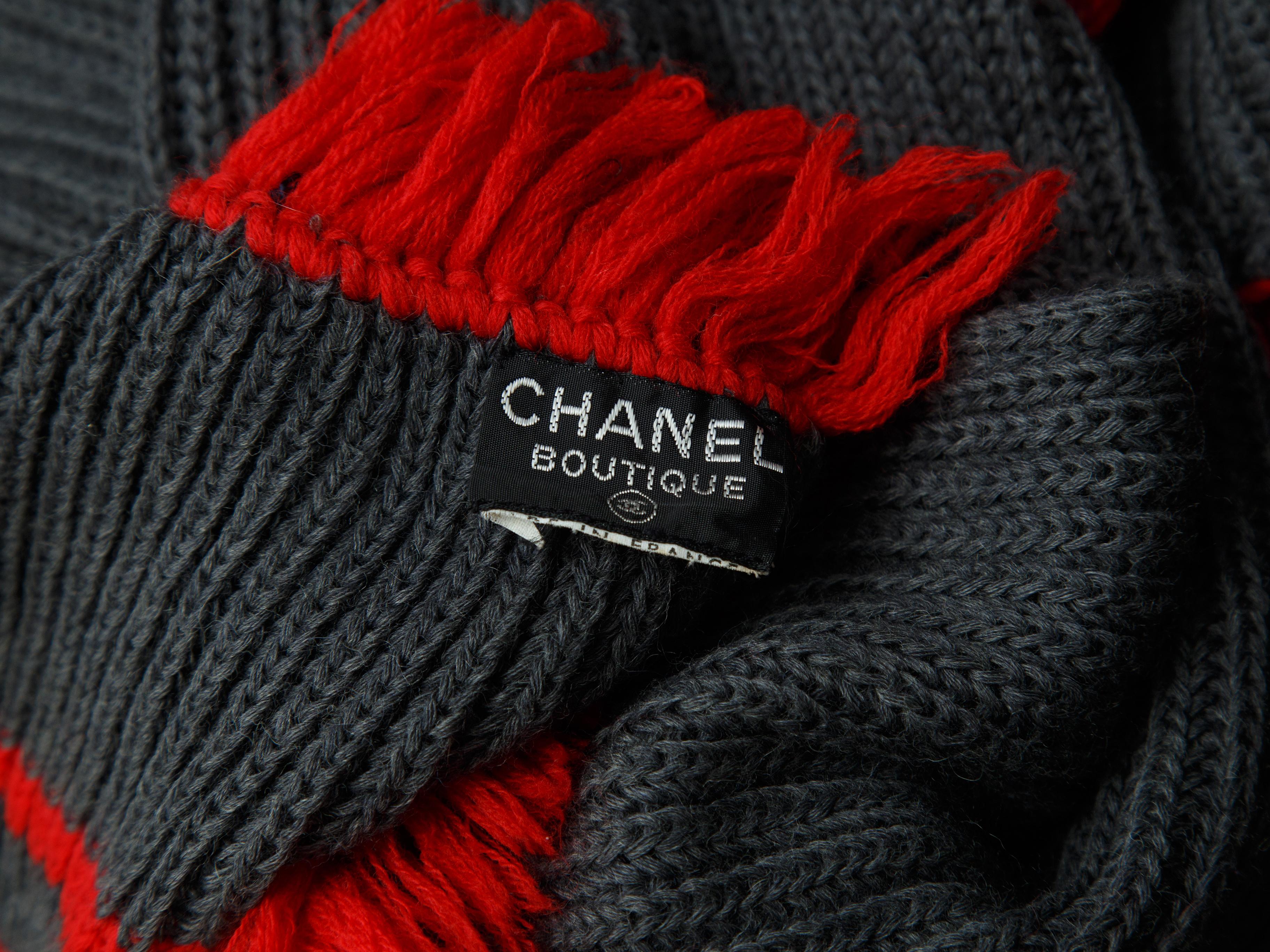 Chanel Grey & Red FW 84/85 Knit 3-Piece Set 2