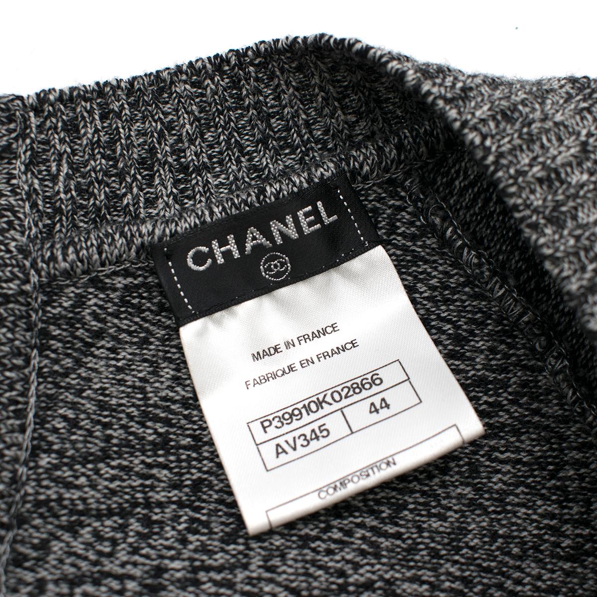 Chanel Grey Ribbed-Waist Wool-Knit Dress US 12 1